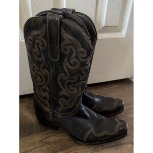 Vintage black leather Western boots